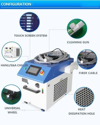 1000W 1500W 2000W 3000W Faserlaserreiniger Rostentferner mit PLC-Steuerungssystem